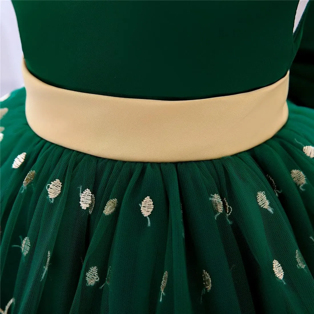 0-6T Big Bowknot Sequins Toddler Baby Girls Embroidered Lace Dresses with Headwear