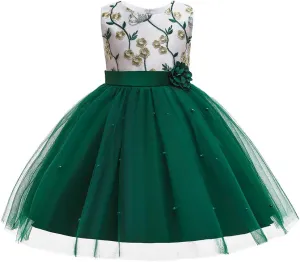3M-9T Baby Girls Flower Dress Embroidery Paqeant Party Wedding Lace Dresses