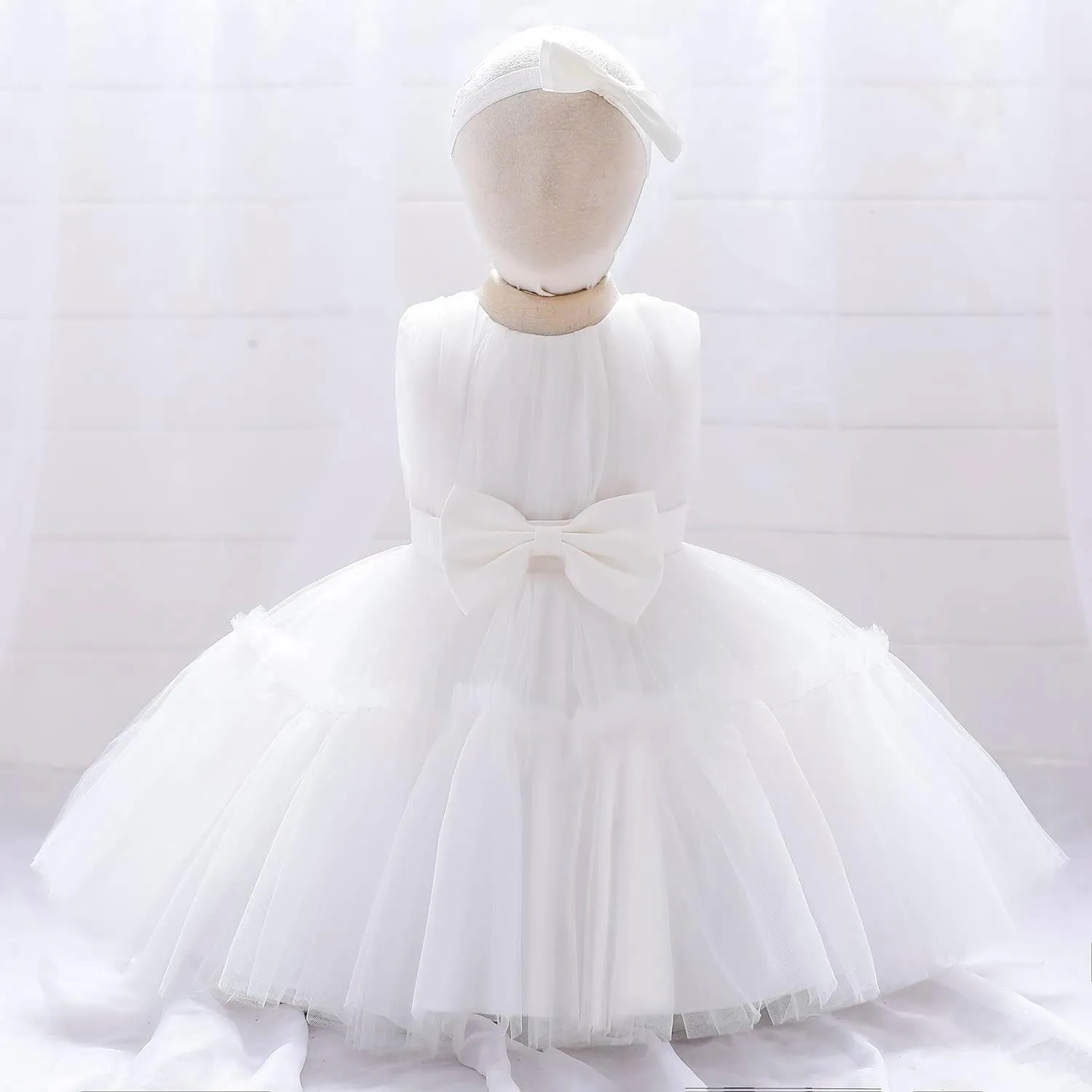 3M-9T Baby Girls Flower Dress Embroidery Paqeant Party Wedding Lace Dresses
