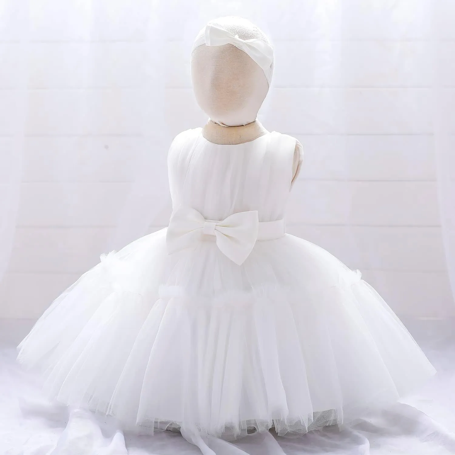 3M-9T Baby Girls Flower Dress Embroidery Paqeant Party Wedding Lace Dresses