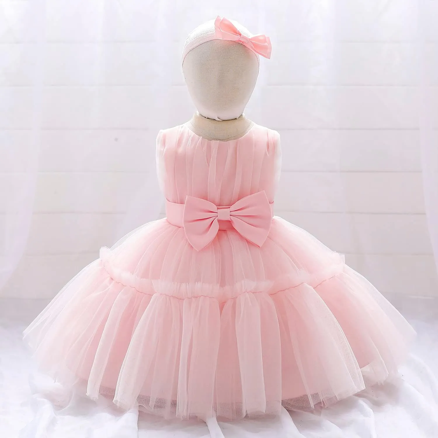3M-9T Baby Girls Flower Dress Embroidery Paqeant Party Wedding Lace Dresses