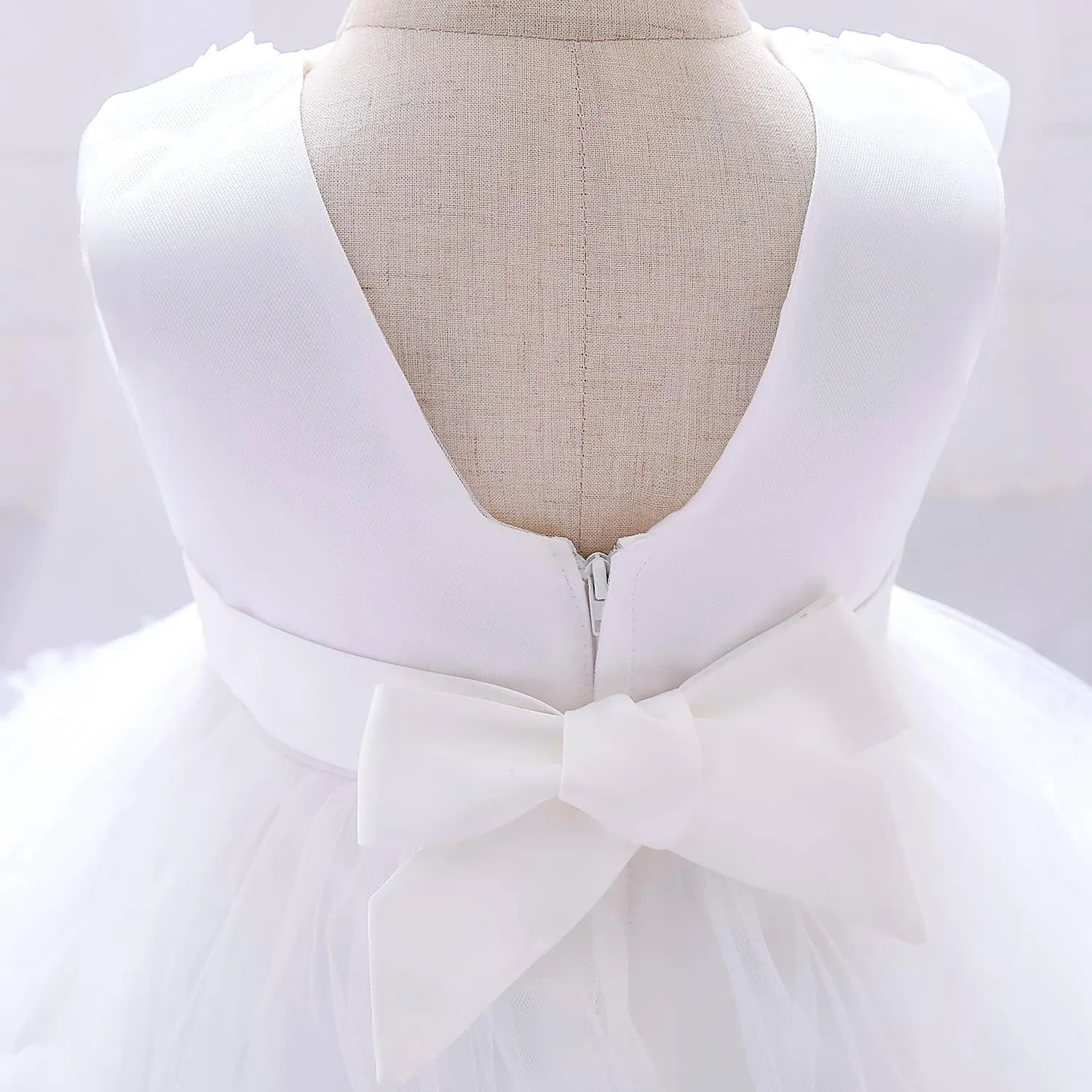 3M-9T Baby Girls Flower Dress Embroidery Paqeant Party Wedding Lace Dresses