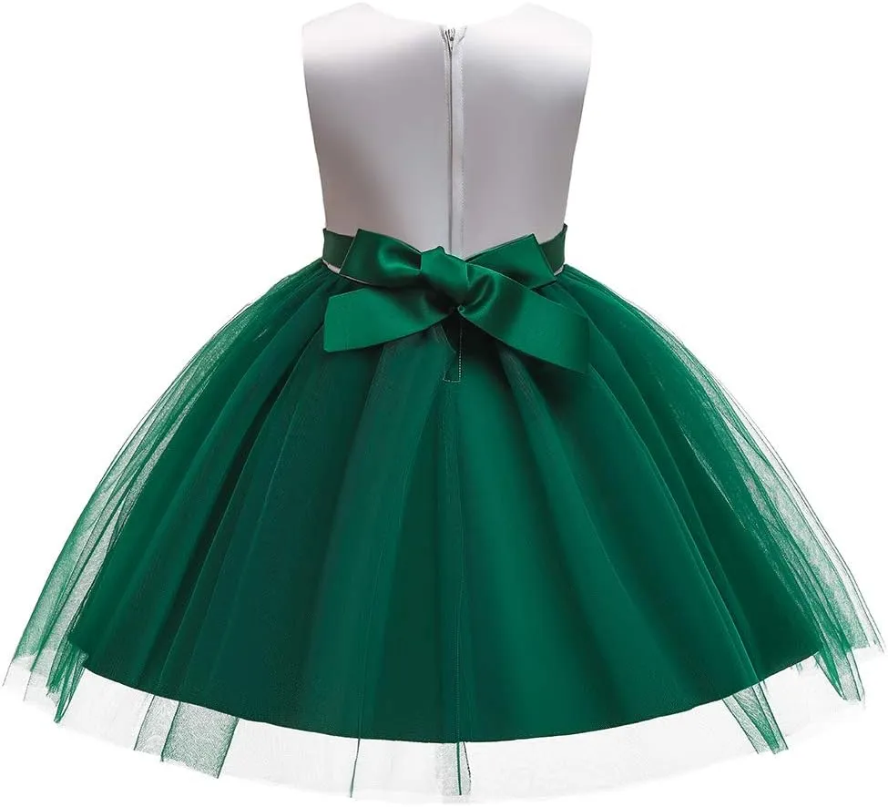 3M-9T Baby Girls Flower Dress Embroidery Paqeant Party Wedding Lace Dresses