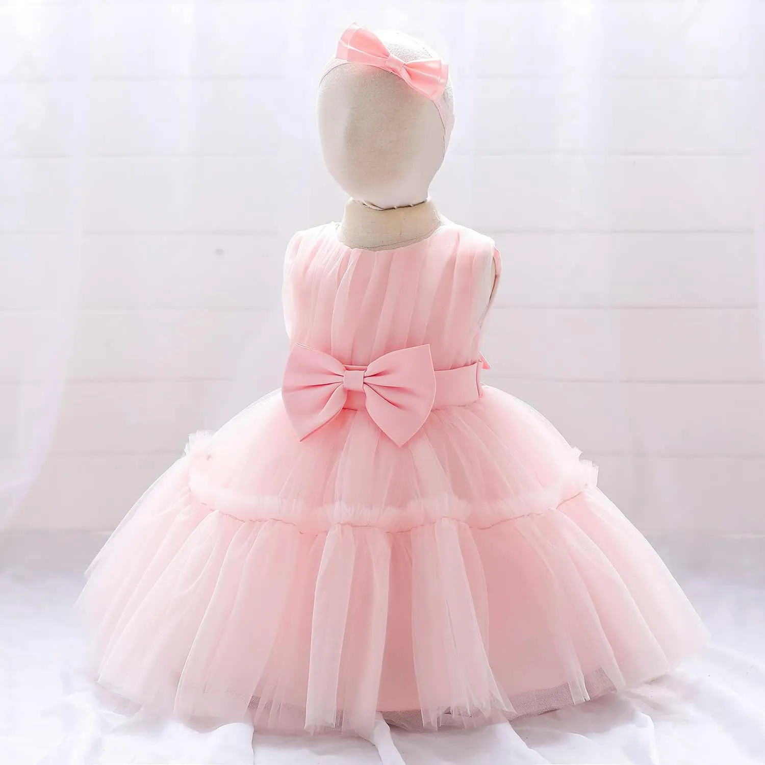 3M-9T Baby Girls Flower Dress Embroidery Paqeant Party Wedding Lace Dresses