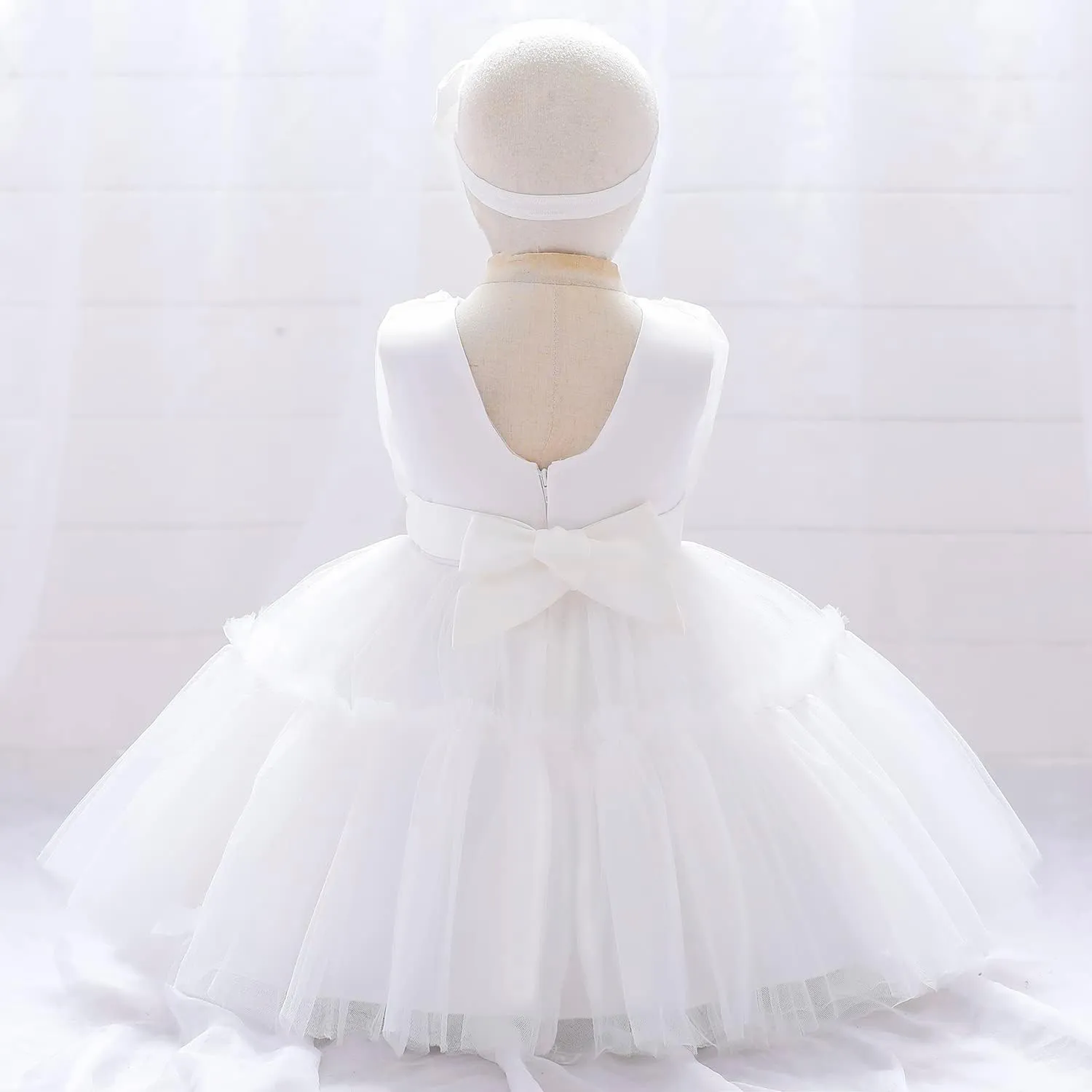 3M-9T Baby Girls Flower Dress Embroidery Paqeant Party Wedding Lace Dresses