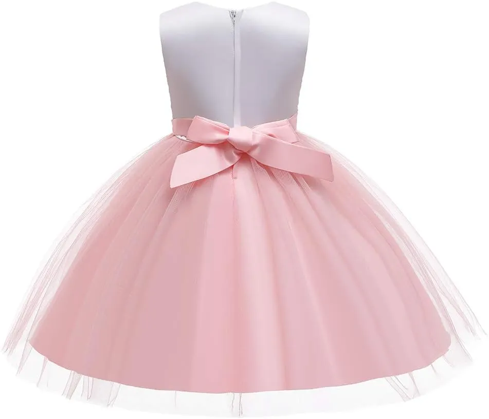 3M-9T Baby Girls Flower Dress Embroidery Paqeant Party Wedding Lace Dresses