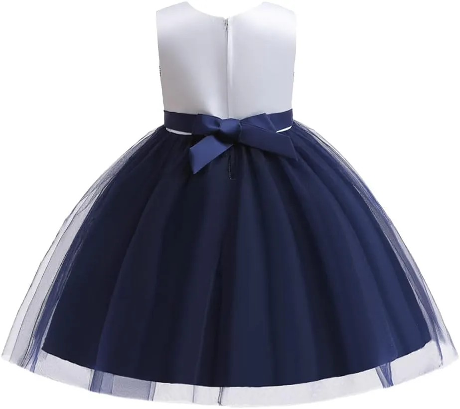 3M-9T Baby Girls Flower Dress Embroidery Paqeant Party Wedding Lace Dresses