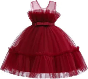 6M-9T Infant Baby Girls Ruffle Ball Gown Party Pageant Lace Dresses