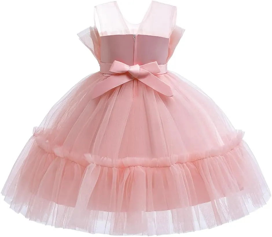 6M-9T Infant Baby Girls Ruffle Ball Gown Party Pageant Lace Dresses