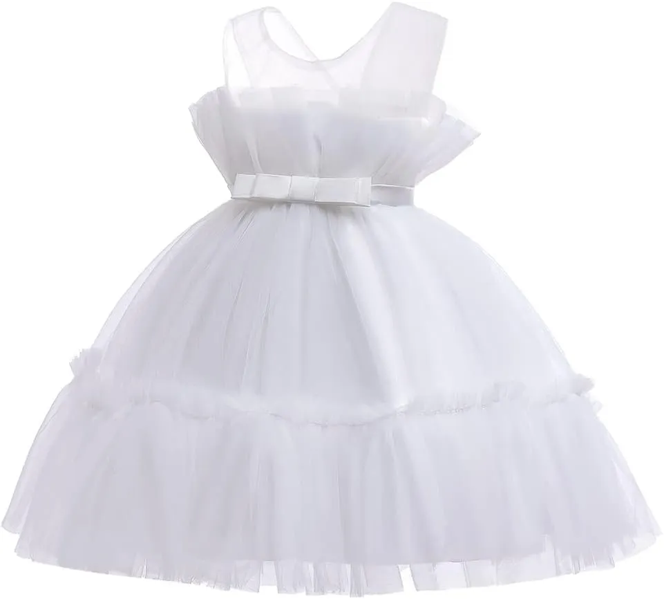 6M-9T Infant Baby Girls Ruffle Ball Gown Party Pageant Lace Dresses