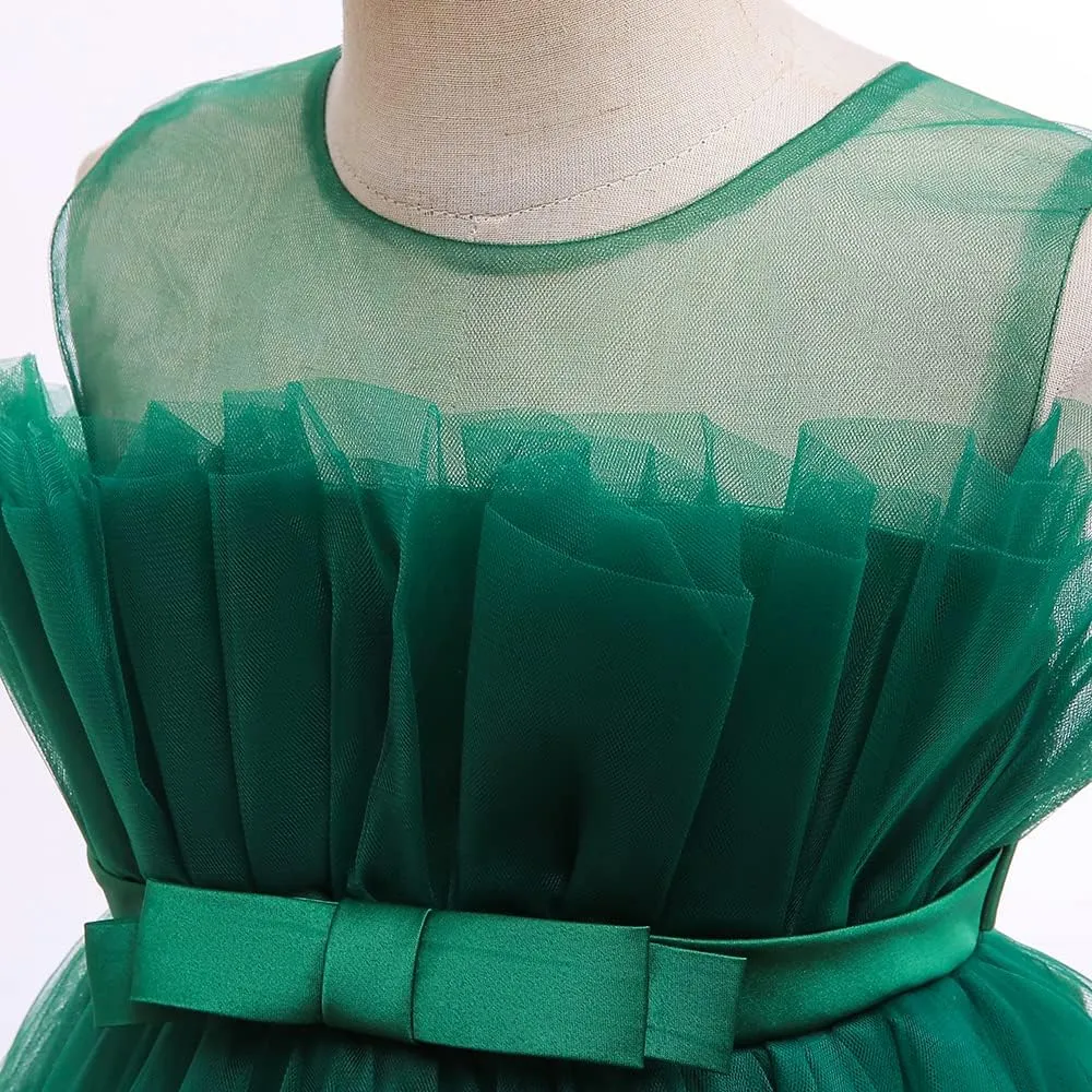 6M-9T Infant Baby Girls Ruffle Ball Gown Party Pageant Lace Dresses