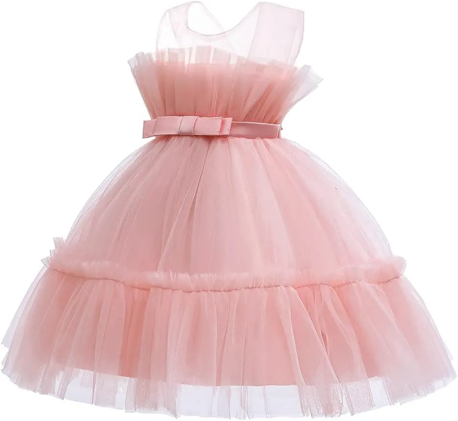 6M-9T Infant Baby Girls Ruffle Ball Gown Party Pageant Lace Dresses