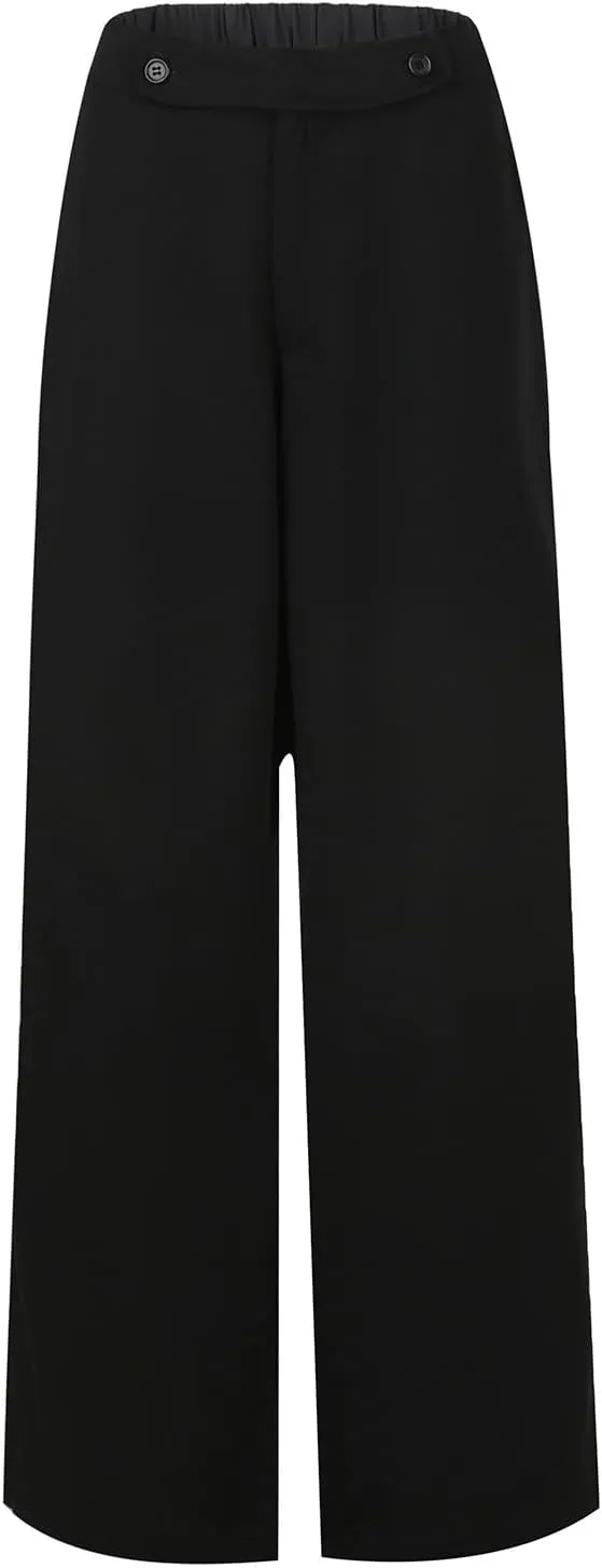 Baggy Wide Leg Trousers Women Plus Size High Waisted Pants Comfy Lounge Pants with Pockets Bootcut Palazzo Pants