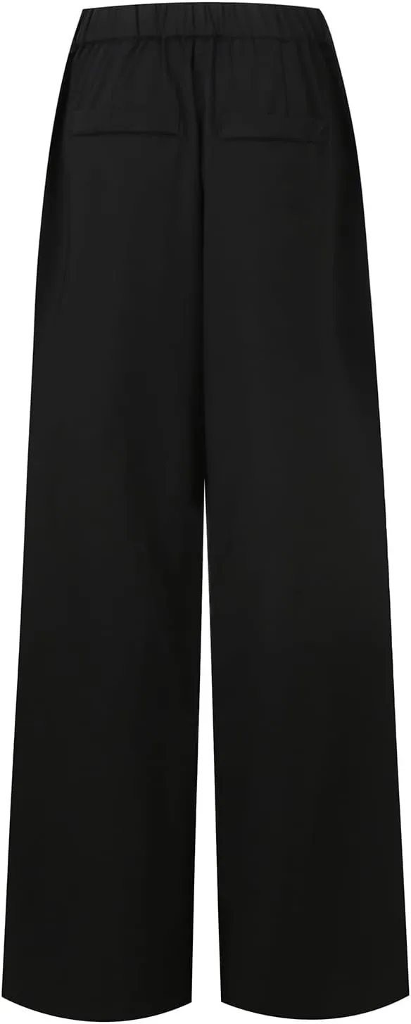 Baggy Wide Leg Trousers Women Plus Size High Waisted Pants Comfy Lounge Pants with Pockets Bootcut Palazzo Pants