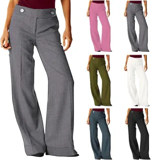 Baggy Wide Leg Trousers Women Plus Size High Waisted Pants Comfy Lounge Pants with Pockets Bootcut Palazzo Pants