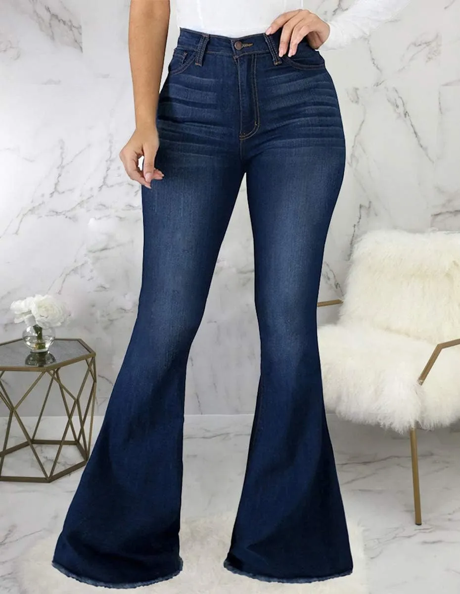 Bell Bottom Jeans for Women Ripped High Waisted Classic Flared Pants