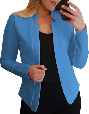 Blazers for Women Business Casual Cropped Jacket Long Sleeve Open Front Blazer Work Office 2024 Fall Outerwear, Large