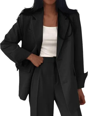 Blazers for Women Business Casual Jackets Oversized Open Front Blazer Office Interview Professional Dressy Suit Jacket