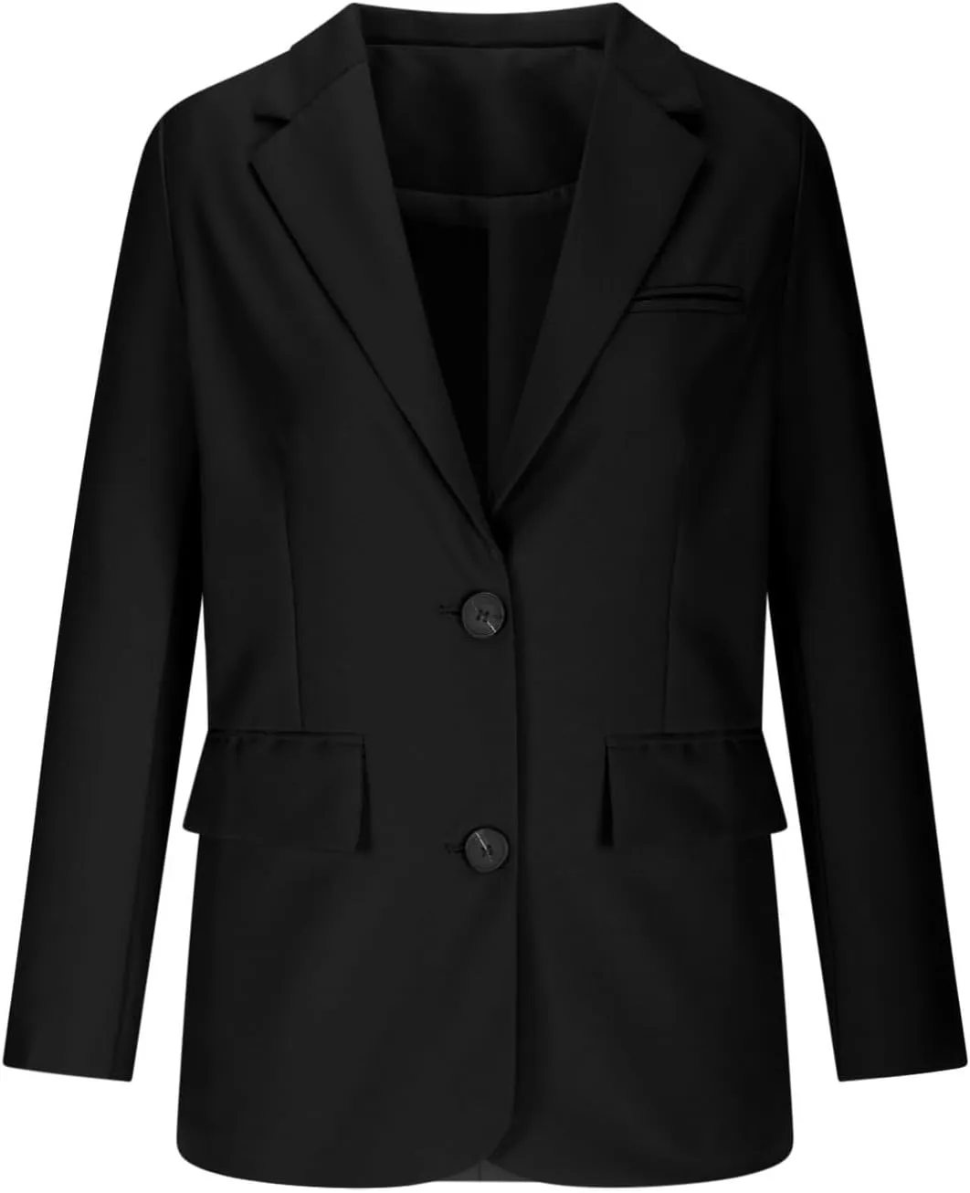 Blazers for Women Business Casual Long Sleeve Lapel Open Front Button Work Office Blazer Jackets with Pockets 2024