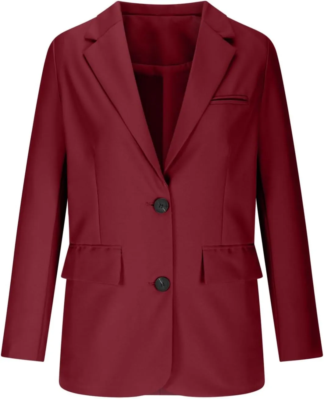 Blazers for Women Business Casual Long Sleeve Lapel Open Front Button Work Office Blazer Jackets with Pockets 2024