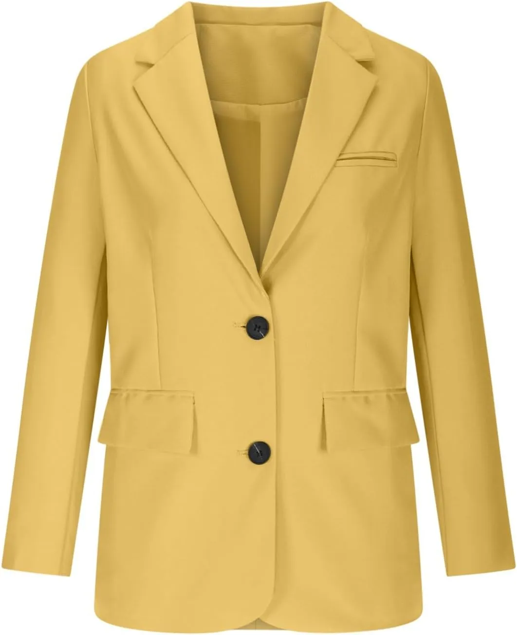 Blazers for Women Business Casual Long Sleeve Lapel Open Front Button Work Office Blazer Jackets with Pockets 2024
