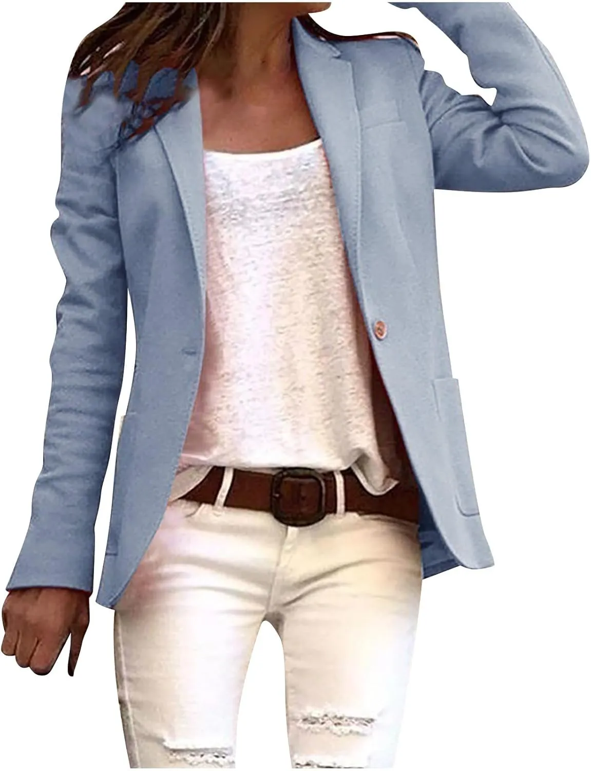 Blazers for Women Business Casual Long Sleeve Work Office Jacket Blazer Loose Lightweigth Summer Open Front Jackets
