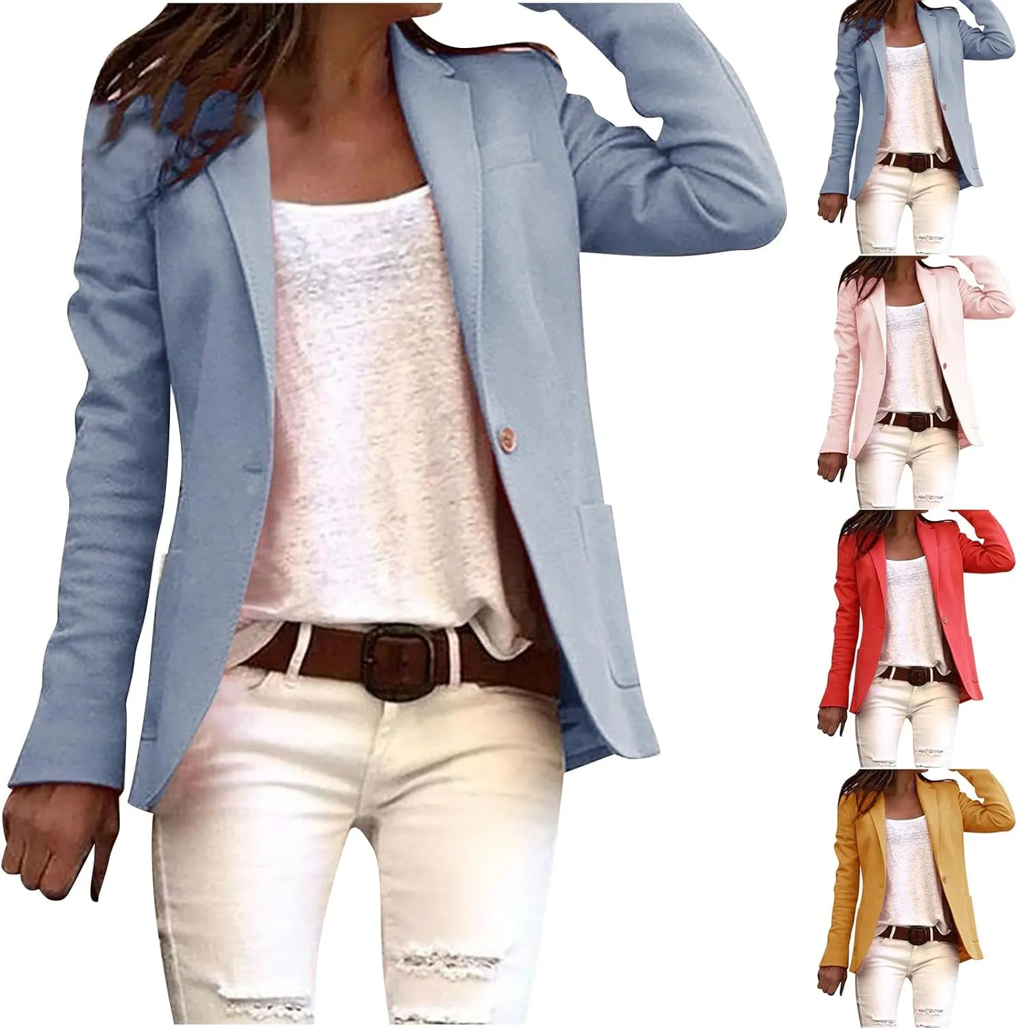 Blazers for Women Business Casual Long Sleeve Work Office Jacket Blazer Loose Lightweigth Summer Open Front Jackets