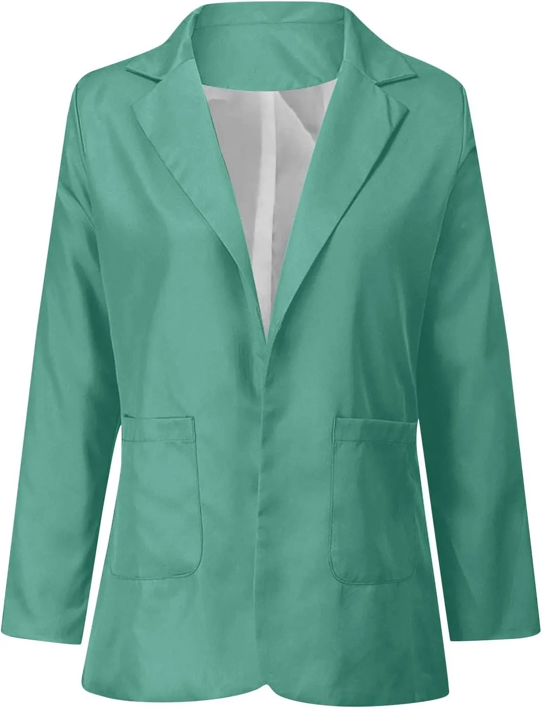Blazers for Women Long Sleeve Button Open Front Blazer Jacket Solid/Hawaii Print Trendy Suite Coat with Pockets
