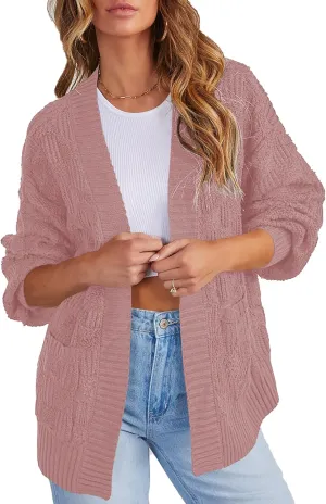 Cakulo Womens Oversized Fall Checkered Cardigan Sweaters 2024 Trendy Open Front Chunky Cardigans Knit Sweater Coats