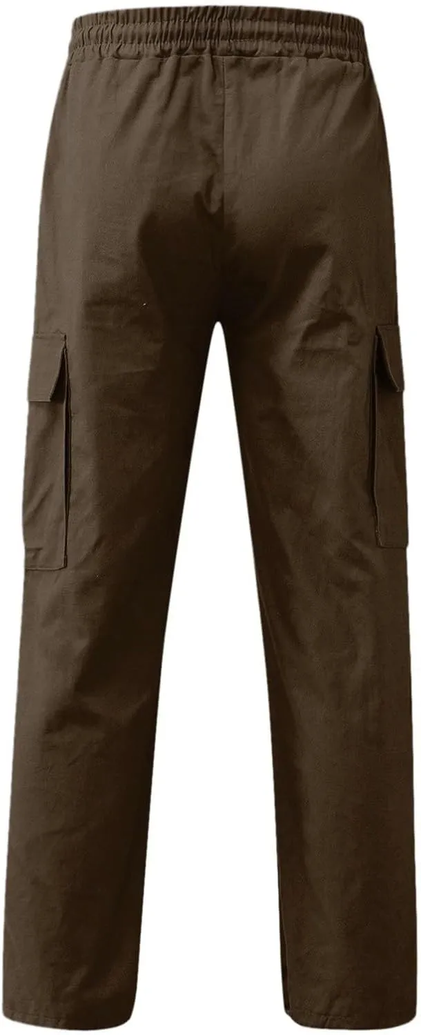 Cargo Work Pant Mens Linen Linen Casual Cargo Combat Pants Gym Sports Sweatpants Joggers Pants Pant