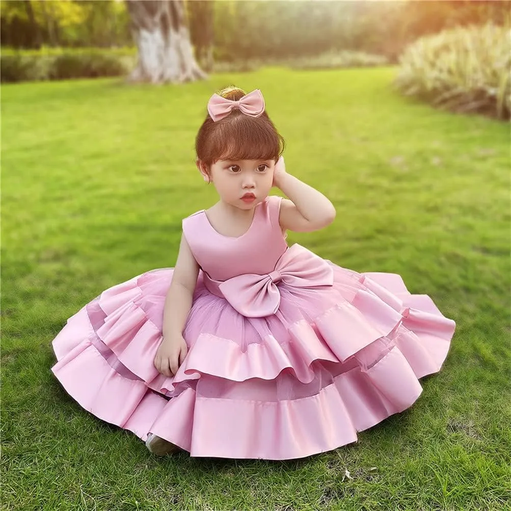 CMMCHAAH 0-6 Years Baby Girls Pageant Dress Toddler Formal Backless Wedding Bridesmaid Dresses
