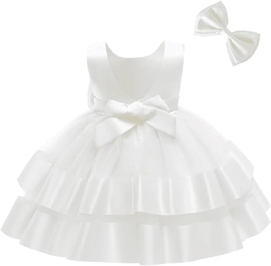CMMCHAAH 0-6 Years Baby Girls Pageant Dress Toddler Formal Backless Wedding Bridesmaid Dresses
