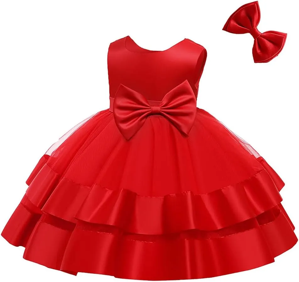 CMMCHAAH 0-6 Years Baby Girls Pageant Dress Toddler Formal Backless Wedding Bridesmaid Dresses