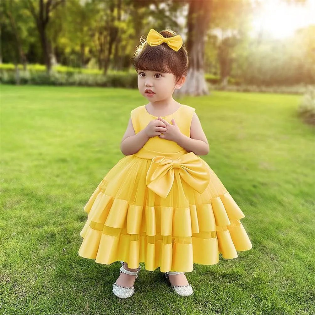 CMMCHAAH 0-6 Years Baby Girls Pageant Dress Toddler Formal Backless Wedding Bridesmaid Dresses