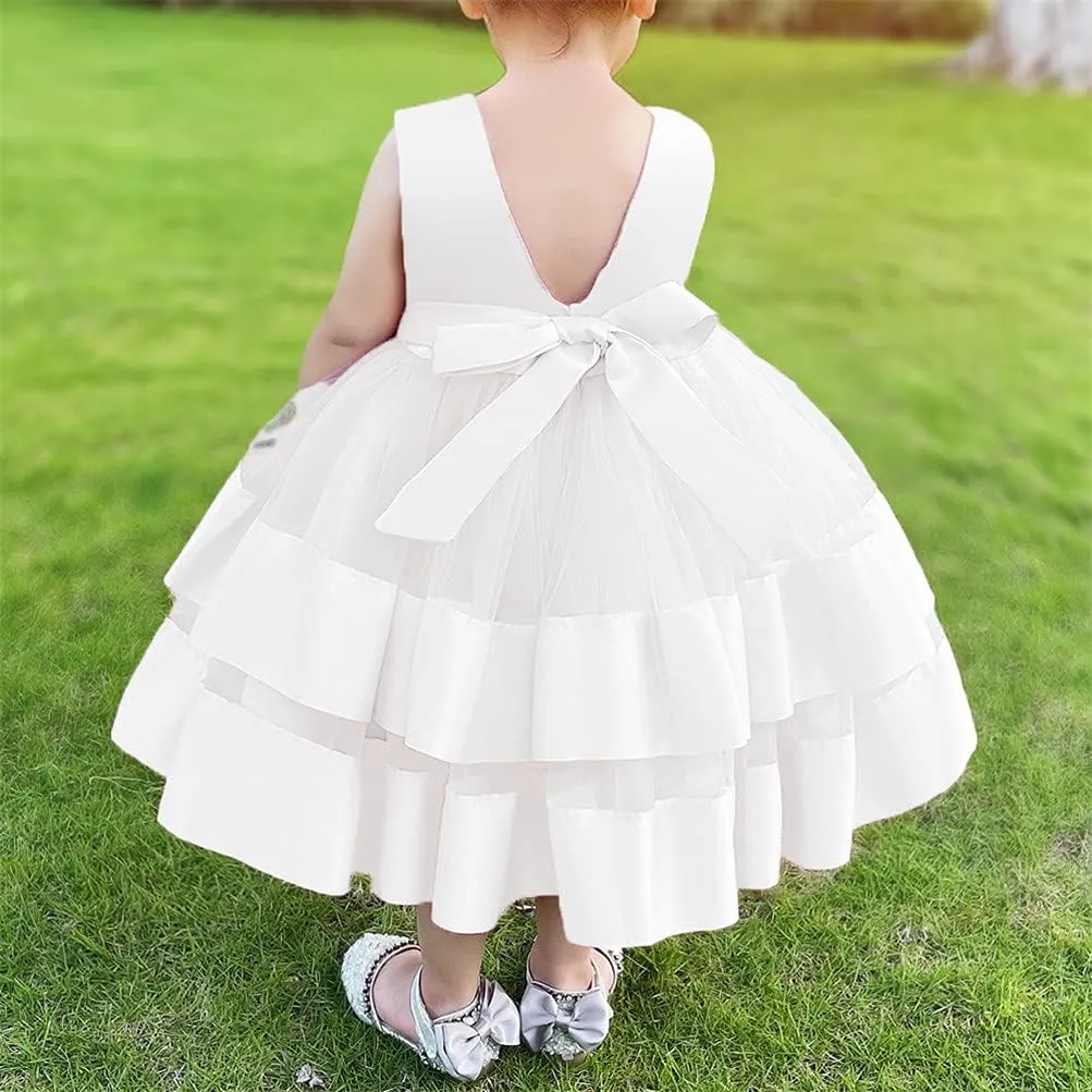 CMMCHAAH 0-6 Years Baby Girls Pageant Dress Toddler Formal Backless Wedding Bridesmaid Dresses