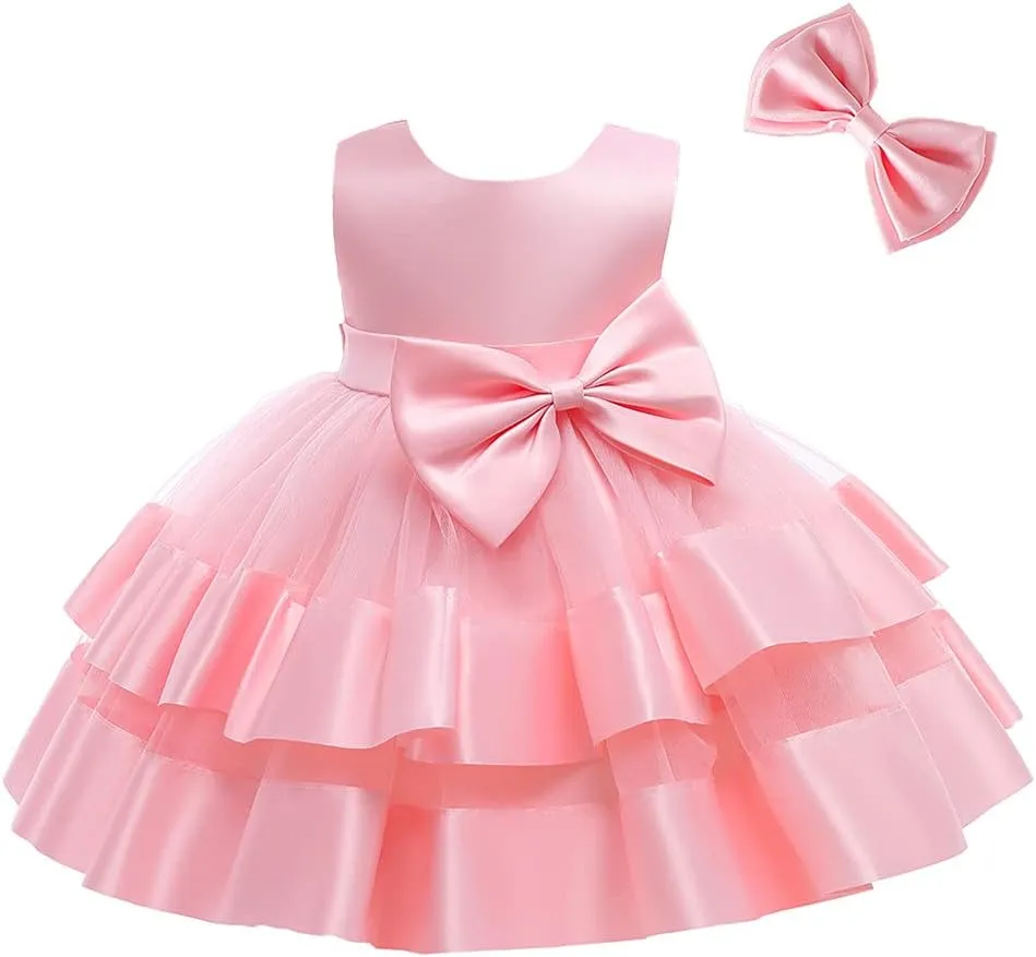 CMMCHAAH 0-6 Years Baby Girls Pageant Dress Toddler Formal Backless Wedding Bridesmaid Dresses
