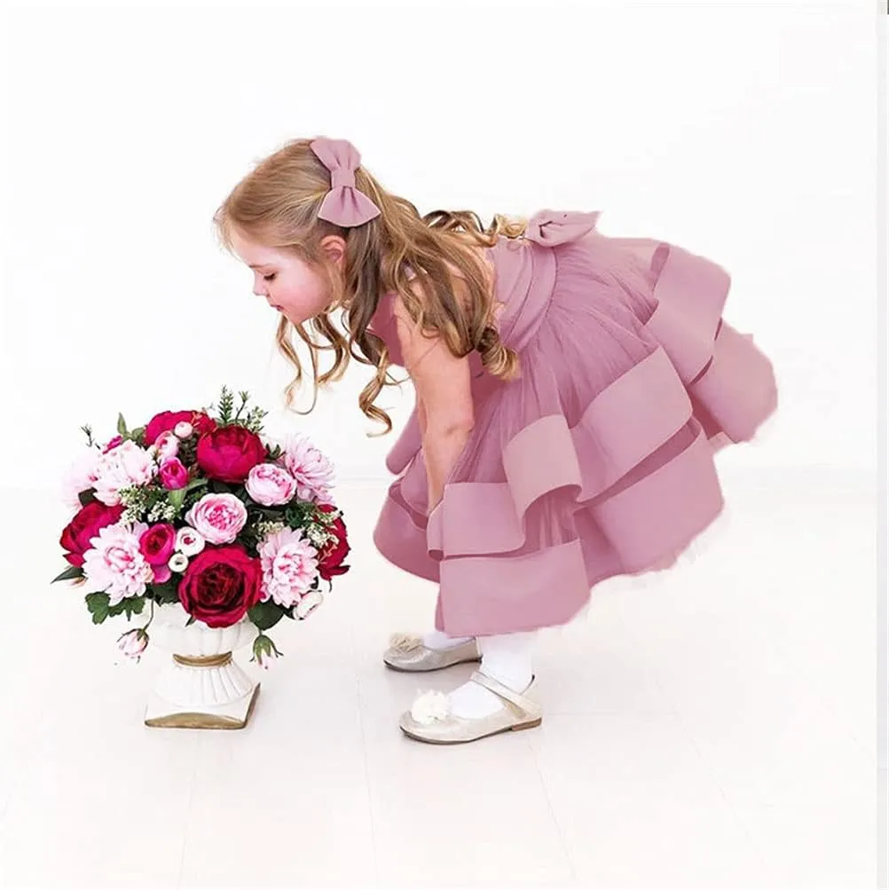 CMMCHAAH 0-6 Years Baby Girls Pageant Dress Toddler Formal Backless Wedding Bridesmaid Dresses