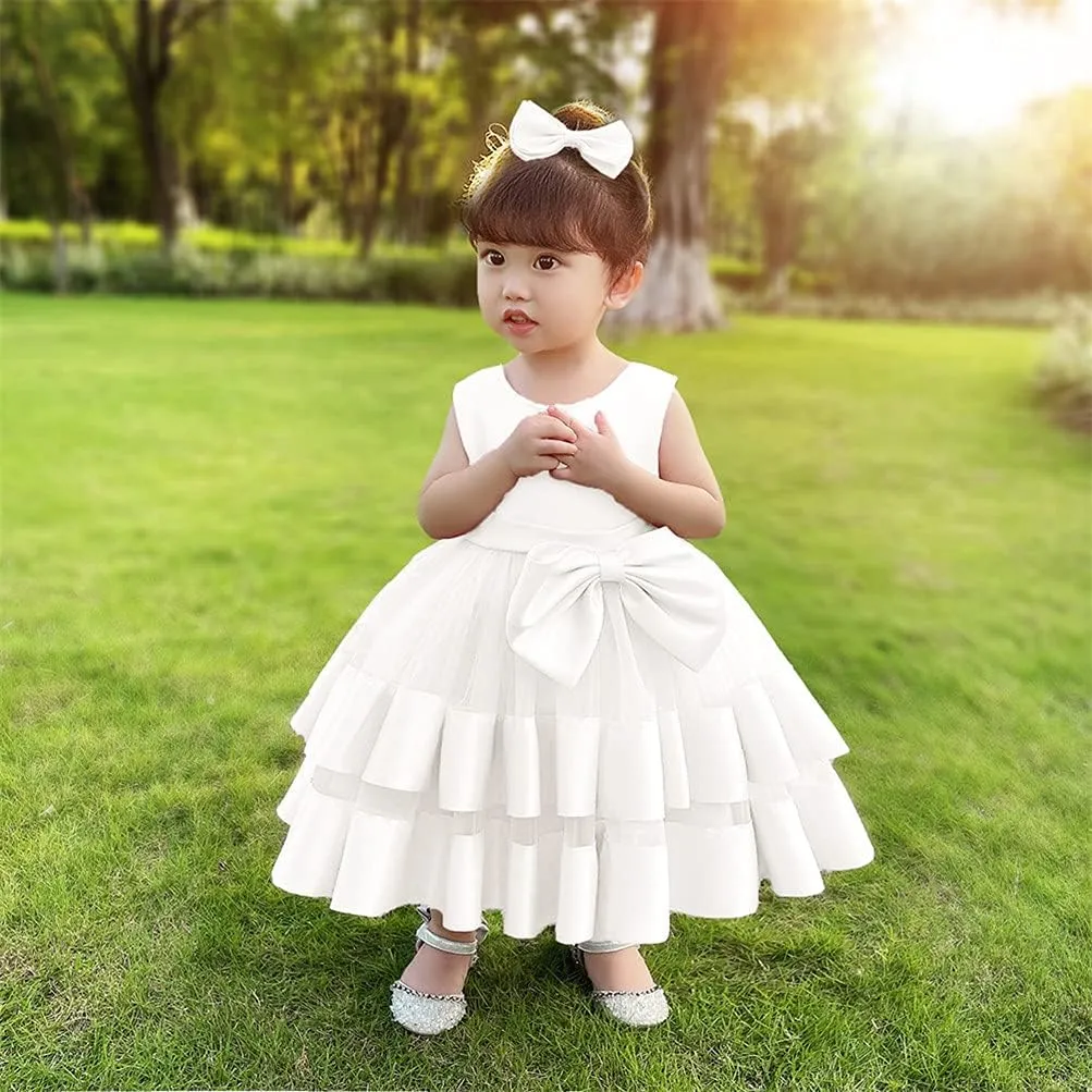 CMMCHAAH 0-6 Years Baby Girls Pageant Dress Toddler Formal Backless Wedding Bridesmaid Dresses