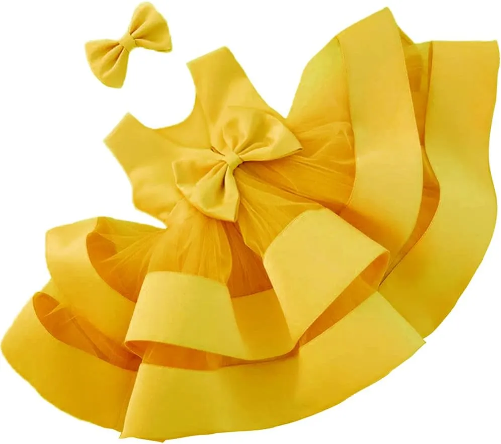 CMMCHAAH 0-6 Years Baby Girls Pageant Dress Toddler Formal Backless Wedding Bridesmaid Dresses