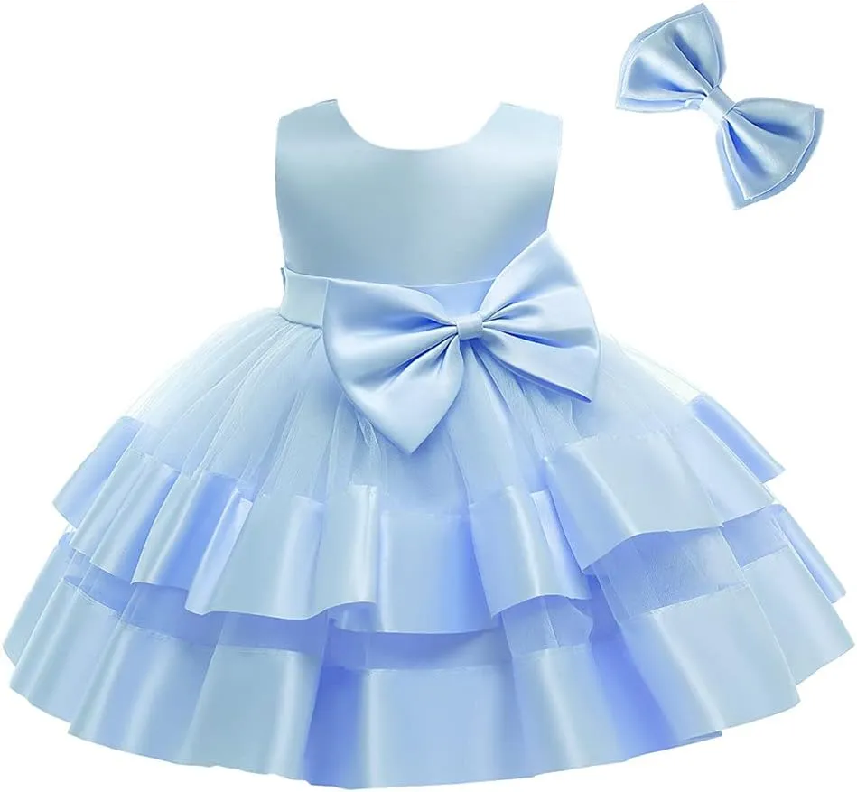 CMMCHAAH 0-6 Years Baby Girls Pageant Dress Toddler Formal Backless Wedding Bridesmaid Dresses