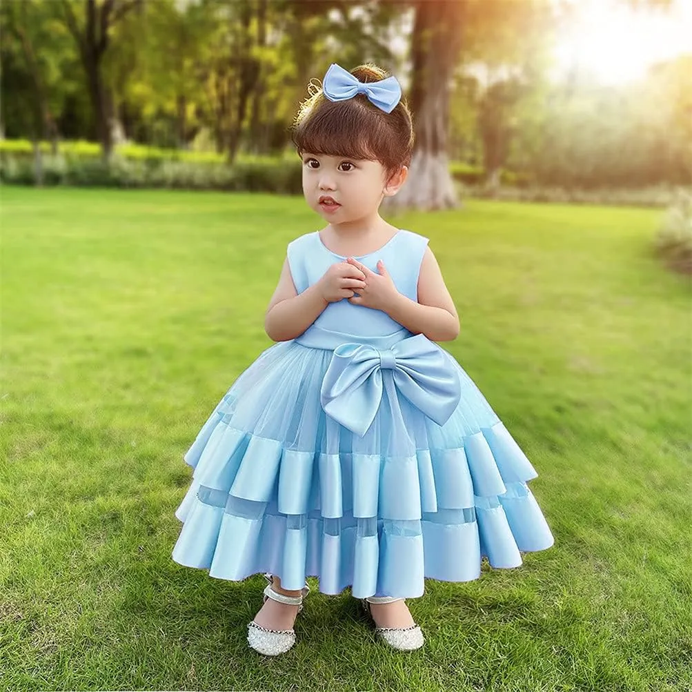 CMMCHAAH 0-6 Years Baby Girls Pageant Dress Toddler Formal Backless Wedding Bridesmaid Dresses