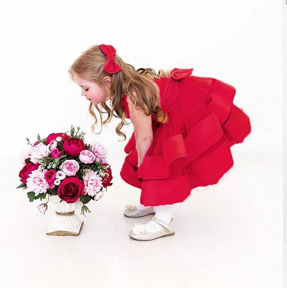 CMMCHAAH 0-6 Years Baby Girls Pageant Dress Toddler Formal Backless Wedding Bridesmaid Dresses