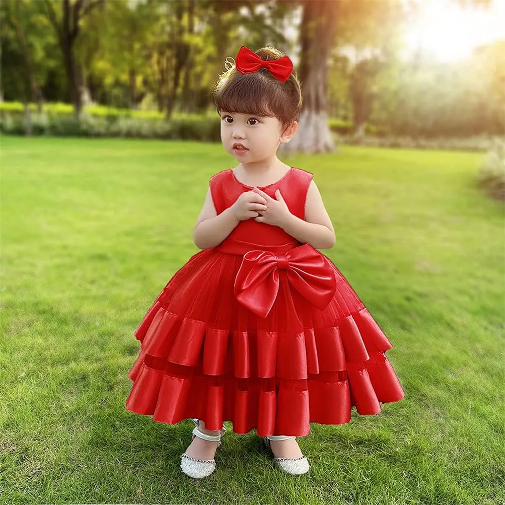 CMMCHAAH 0-6 Years Baby Girls Pageant Dress Toddler Formal Backless Wedding Bridesmaid Dresses