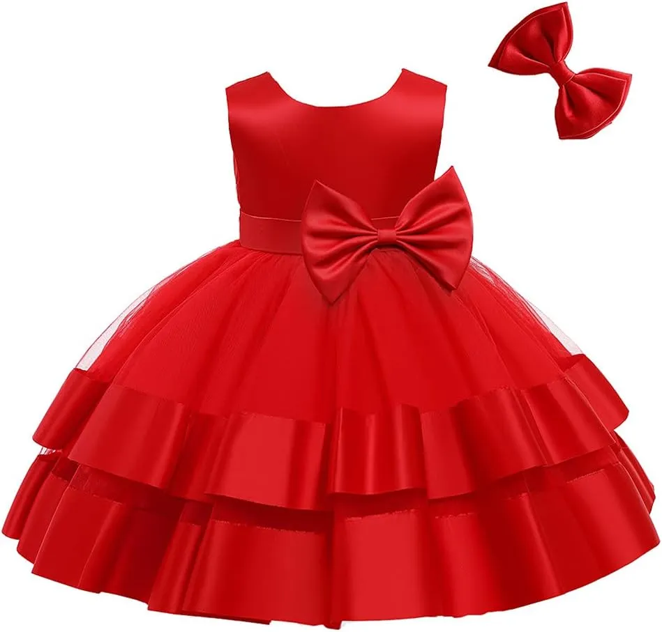 CMMCHAAH 0-6 Years Baby Girls Pageant Dress Toddler Formal Backless Wedding Bridesmaid Dresses