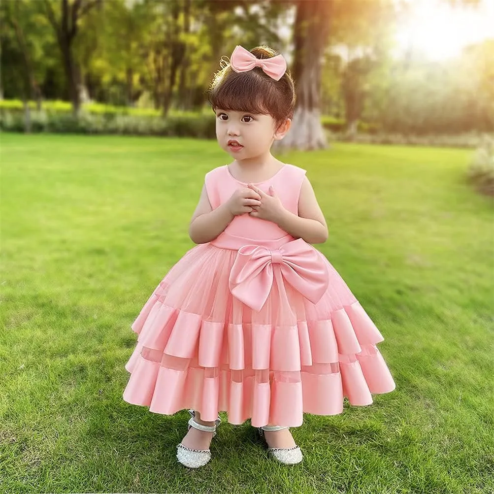 CMMCHAAH 0-6 Years Baby Girls Pageant Dress Toddler Formal Backless Wedding Bridesmaid Dresses