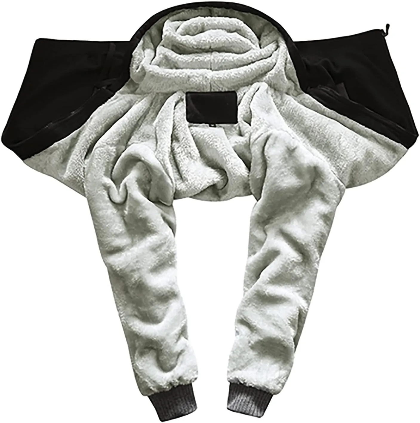 DuDubaby Men's Autumn and Winter Color Loose Casual Plush Jacket