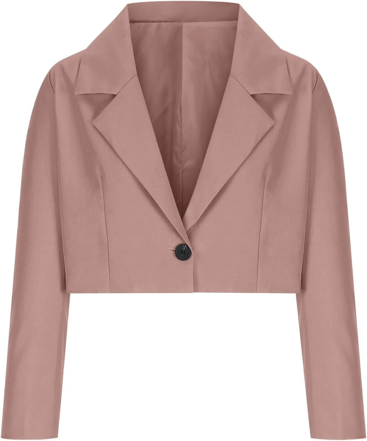 Fall Blazers for Women Business Open Front with Button Cardigans Jacket Casual Solid Lapel Cropped Blazer Coat