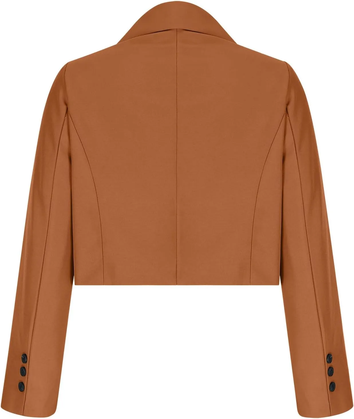 Fall Blazers for Women Business Open Front with Button Cardigans Jacket Casual Solid Lapel Cropped Blazer Coat