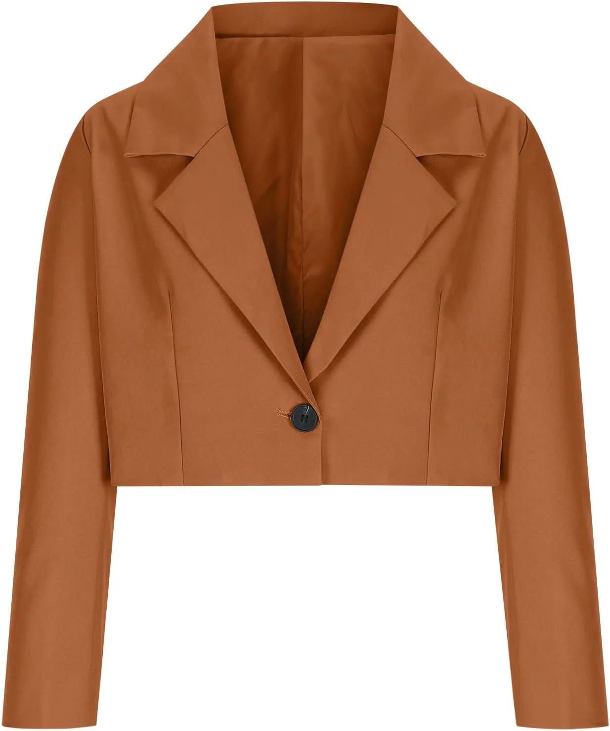 Fall Blazers for Women Business Open Front with Button Cardigans Jacket Casual Solid Lapel Cropped Blazer Coat