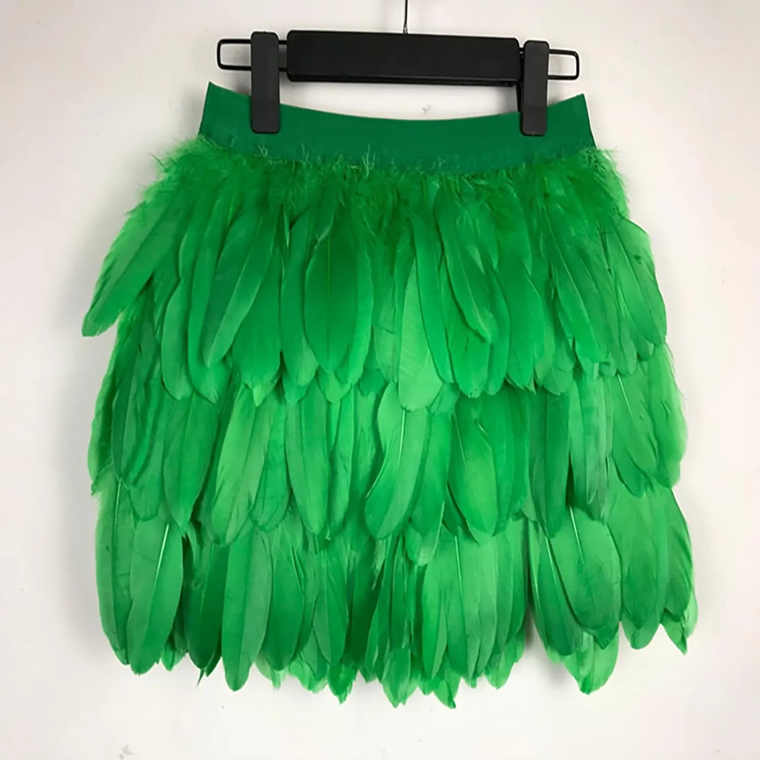 Feather Skirt Mid Waist A-line Real Natural Feather Short Skirts for Women Sexy Summer Carnival Skirts
